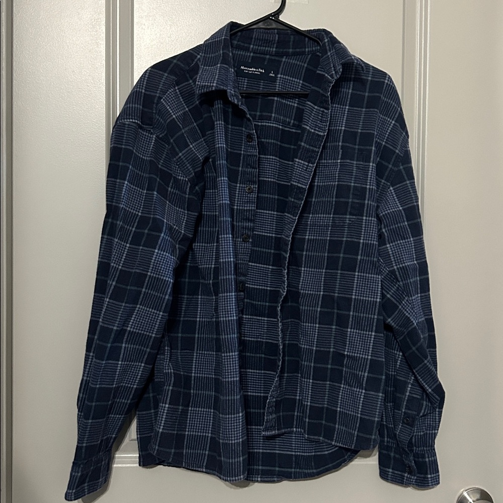 Abercrombie & Fitch- Dark Blue Flannel
